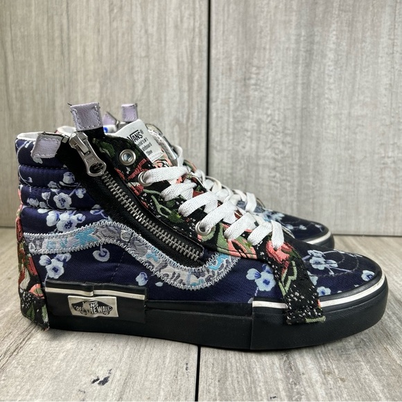 RARE SAMPLE Vans SK8 Hi Reissue Cap Floral High-Top Sneakers Women's Size 7 - Picture 1 of 10